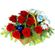 Two parts. Exquisite basket of roses that combines the contrast of blue and red flowers in a jolly Christmassy decoration.